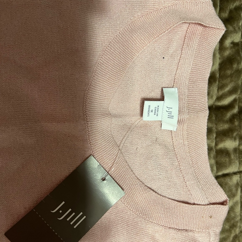 J. Jill Pink Crew Neck Sweater - Picture 2 of 6